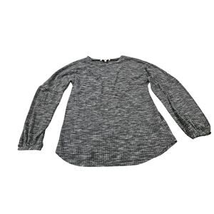 Y2k Juicy Couture Ribbed Blouson Peasant Sleeve Black White Shirt S Spacedye
